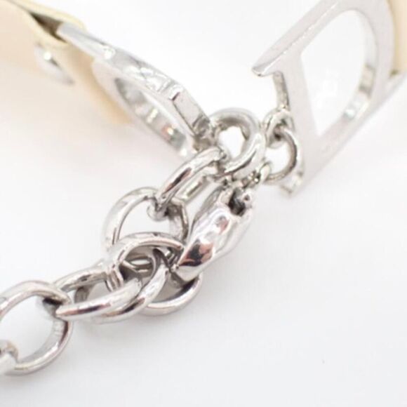 Christian Dior Pink Trotter Enamel Logo Bracelet with White Flower Charm - Picture 3 of 3